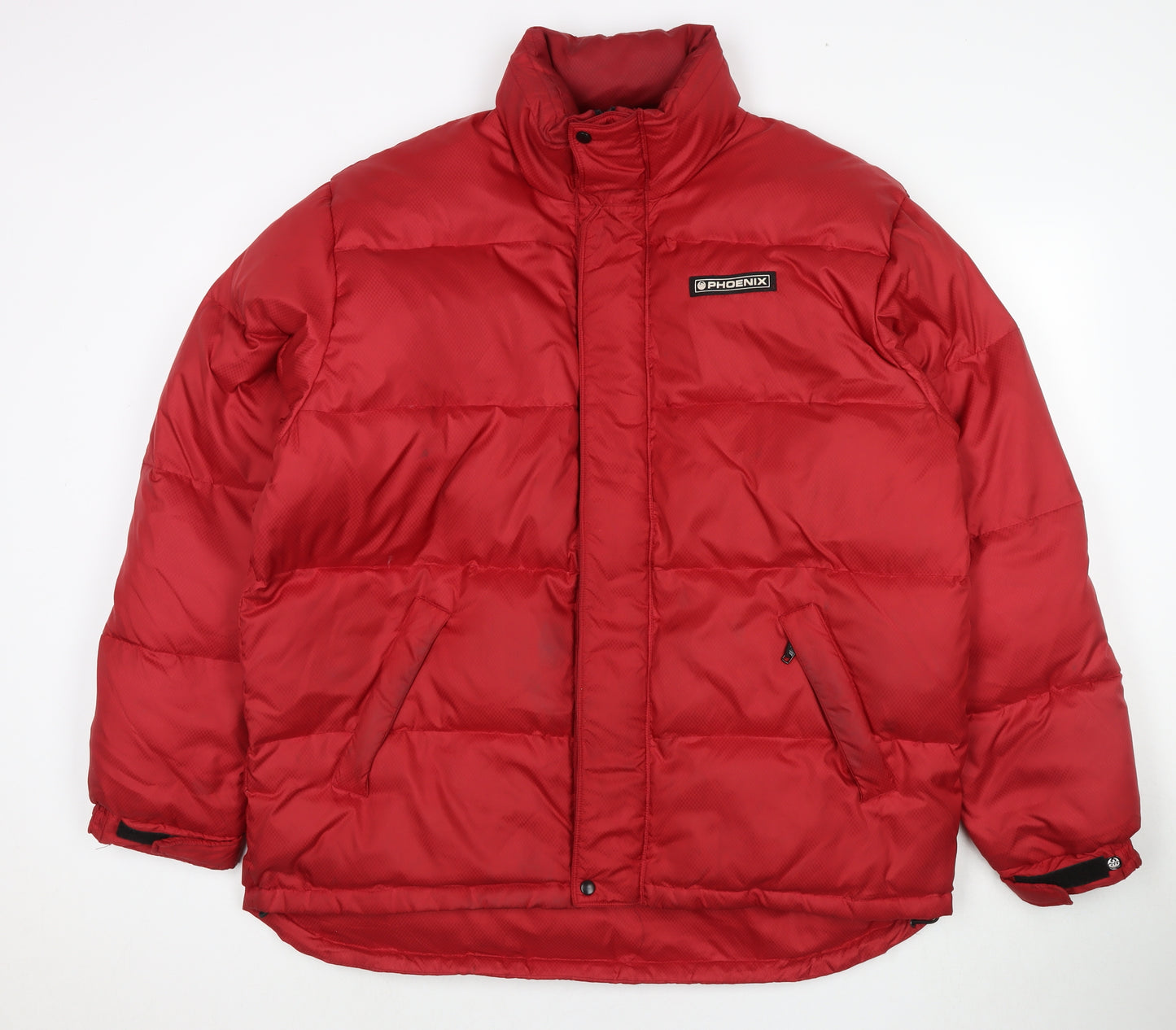 Phoenix Mens Red Puffer Jacket Jacket Size L Zip