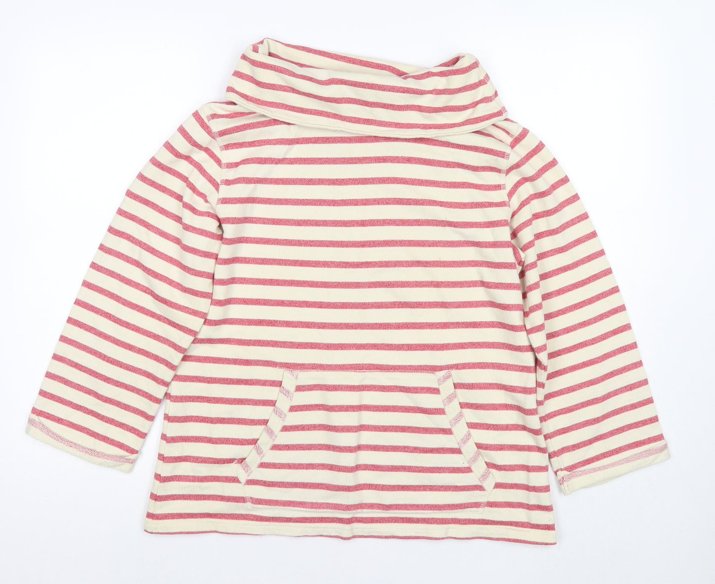 Seasalt Womens Ivory Striped Cotton Pullover Sweatshirt Size 12 Pullover