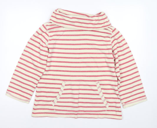 Seasalt Womens Ivory Striped Cotton Pullover Sweatshirt Size 12 Pullover