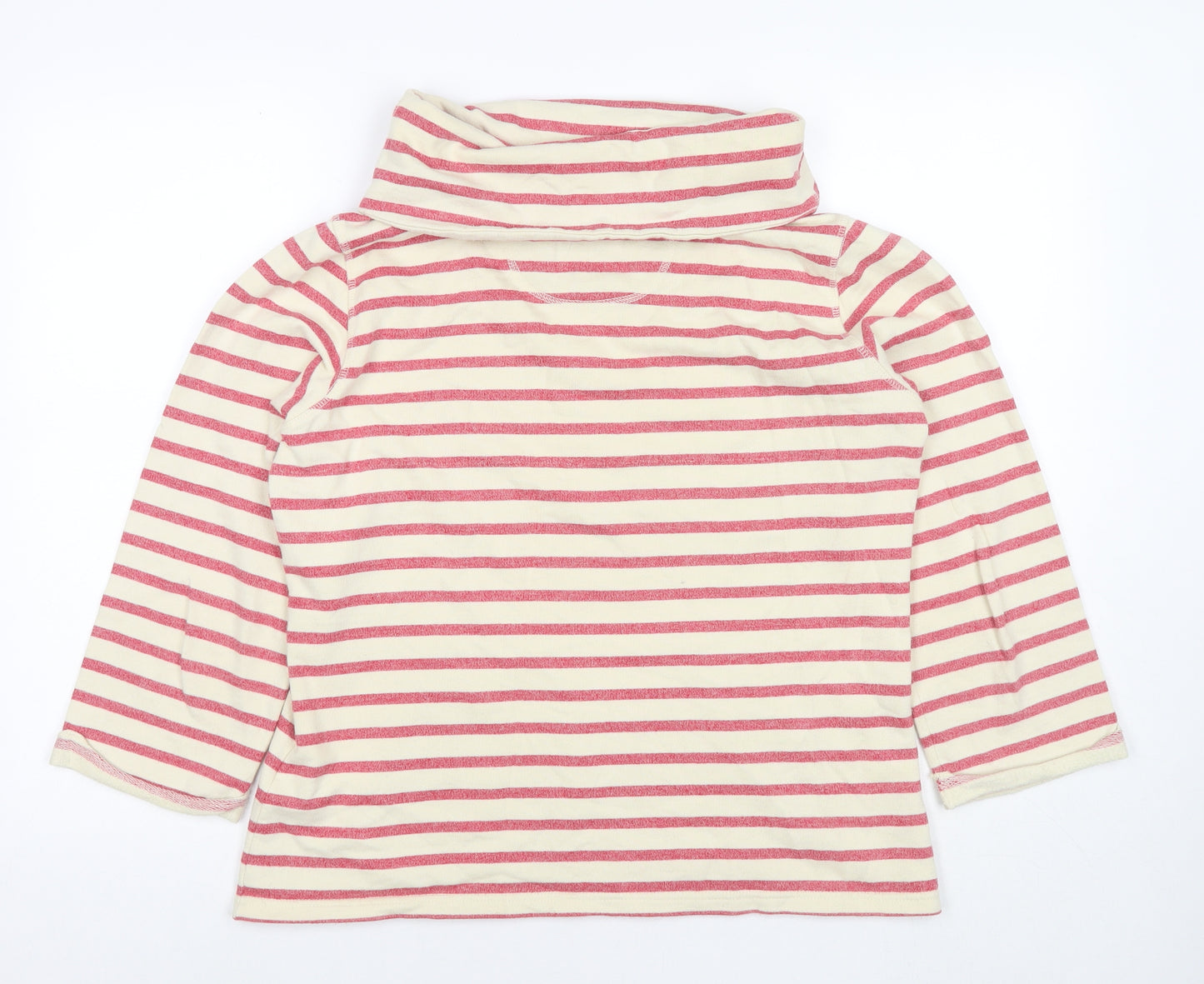 Seasalt Womens Ivory Striped Cotton Pullover Sweatshirt Size 12 Pullover