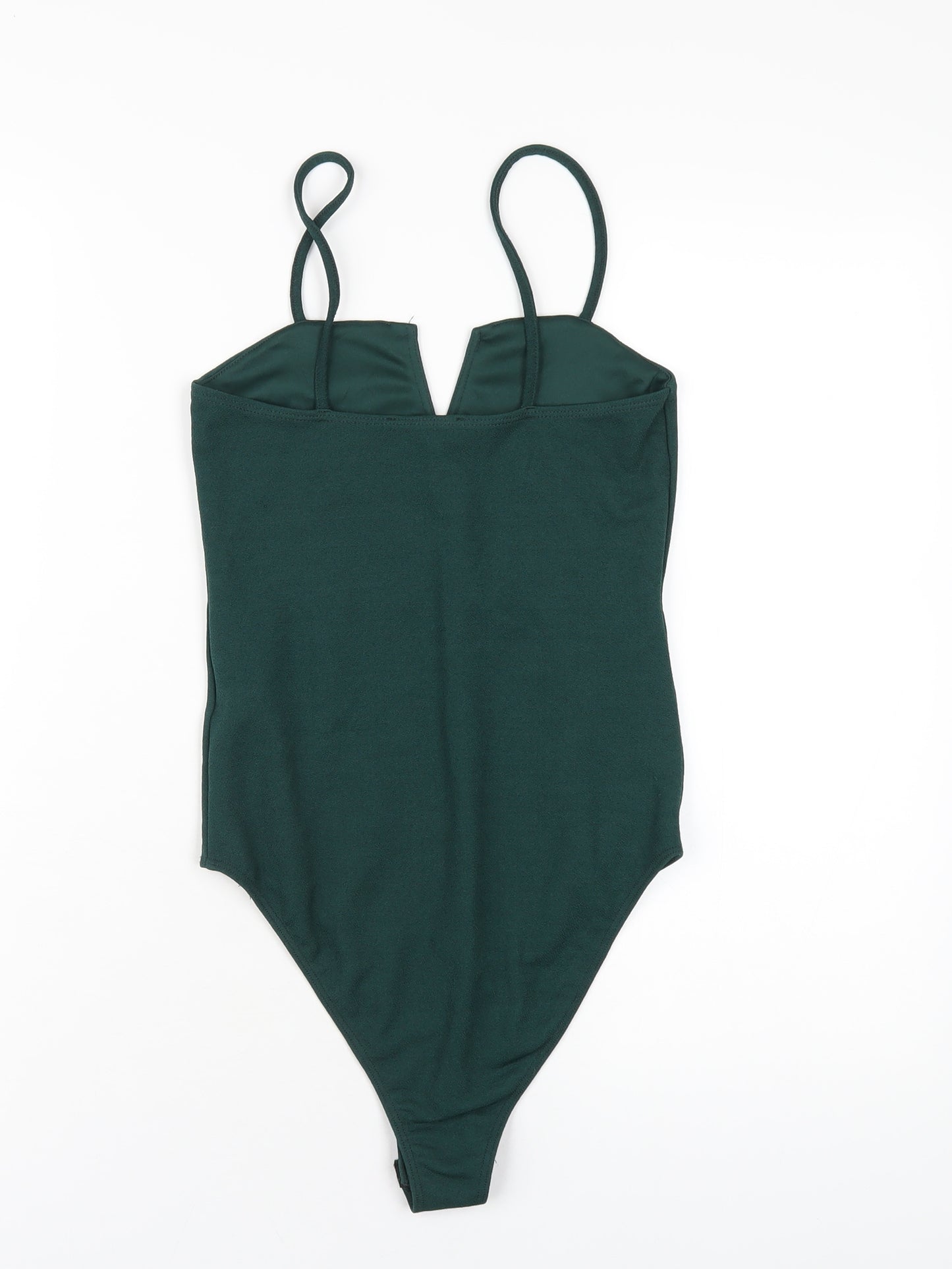 New Look Womens Green Polyester Bodysuit One-Piece Size 8 Snap