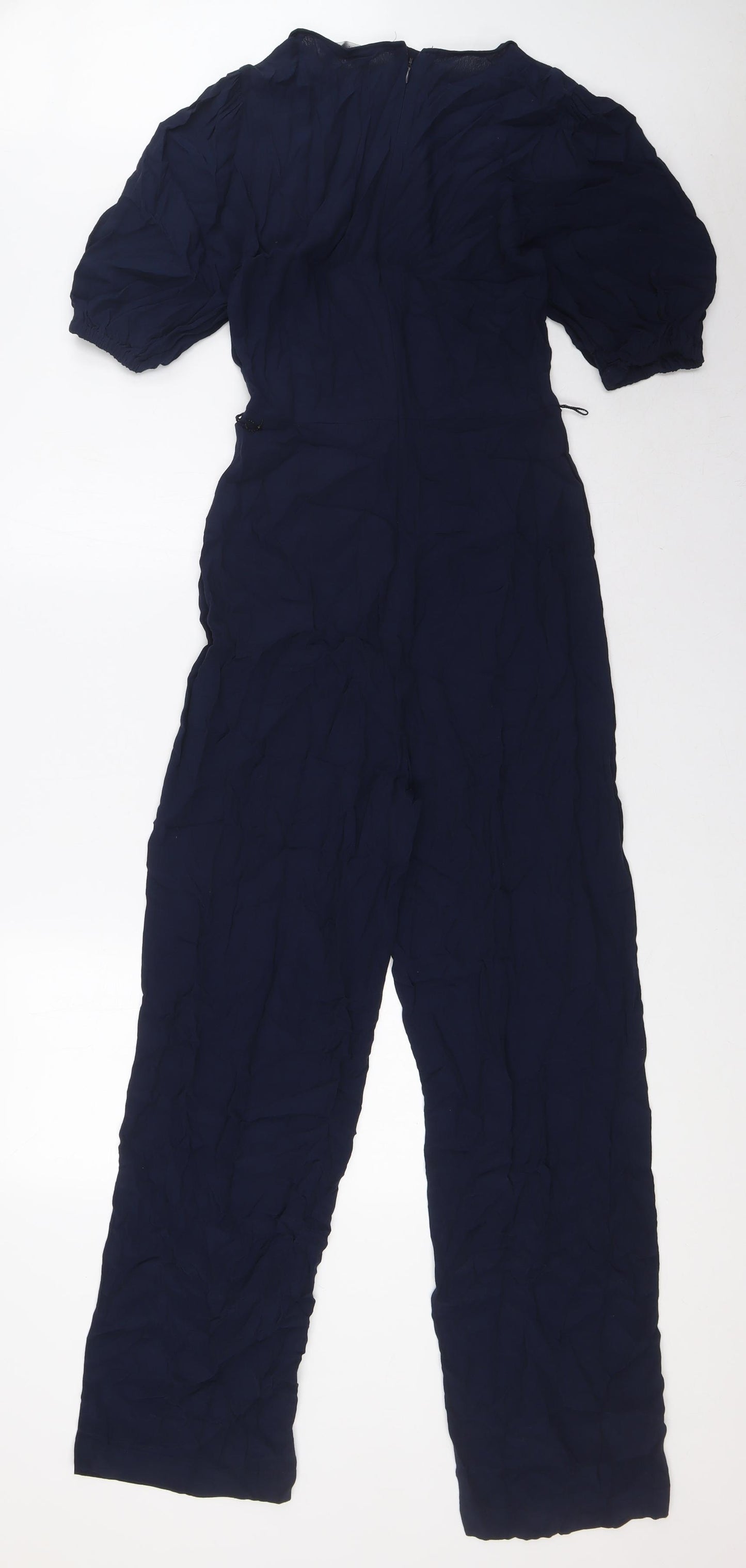 Marks and Spencer Womens Blue Viscose Jumpsuit One-Piece Size 6 L30 in Zip