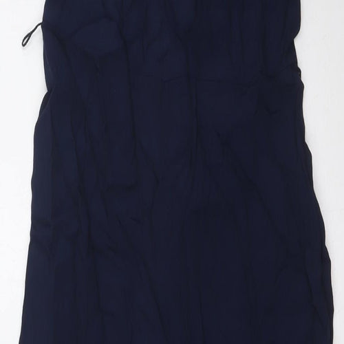 Marks and Spencer Womens Blue Viscose Jumpsuit One-Piece Size 6 L30 in Zip