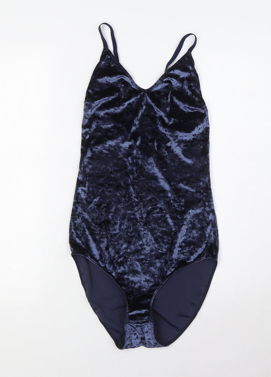 NEXT Womens Blue Polyester Bodysuit One-Piece Size 12 Snap