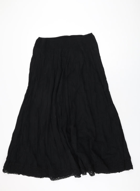 Dorothy Perkins Womens Black Cotton Maxi Skirt Size 12