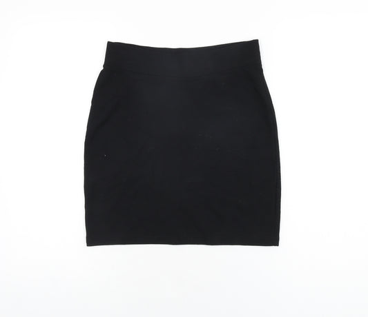 H&M Womens Black Viscose Mini Skirt Size 10