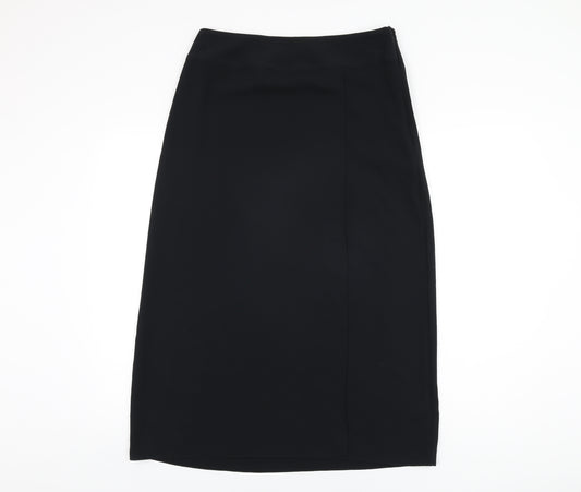 Marks and Spencer Womens Black Polyester Straight & Pencil Skirt Size 12 Zip