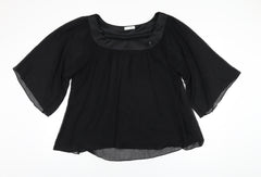 Essential Style Womens Black Polyester Basic Blouse Size 20 Scoop Neck