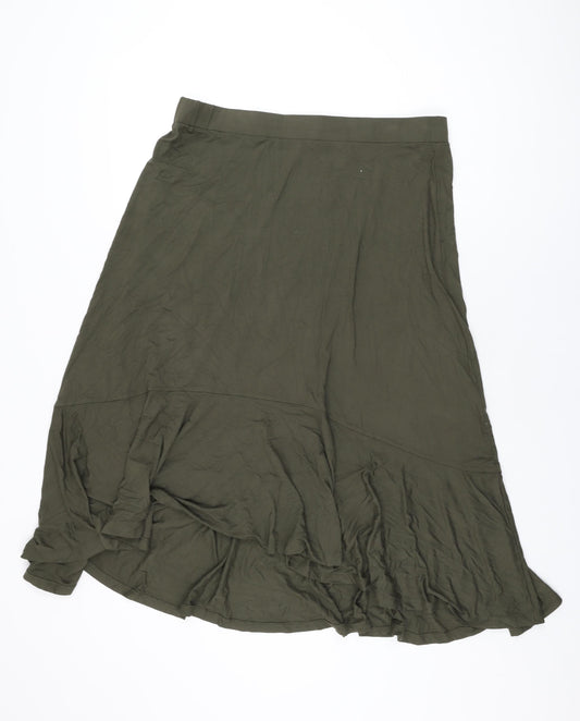 Boden Womens Green Viscose Swing Skirt Size 16