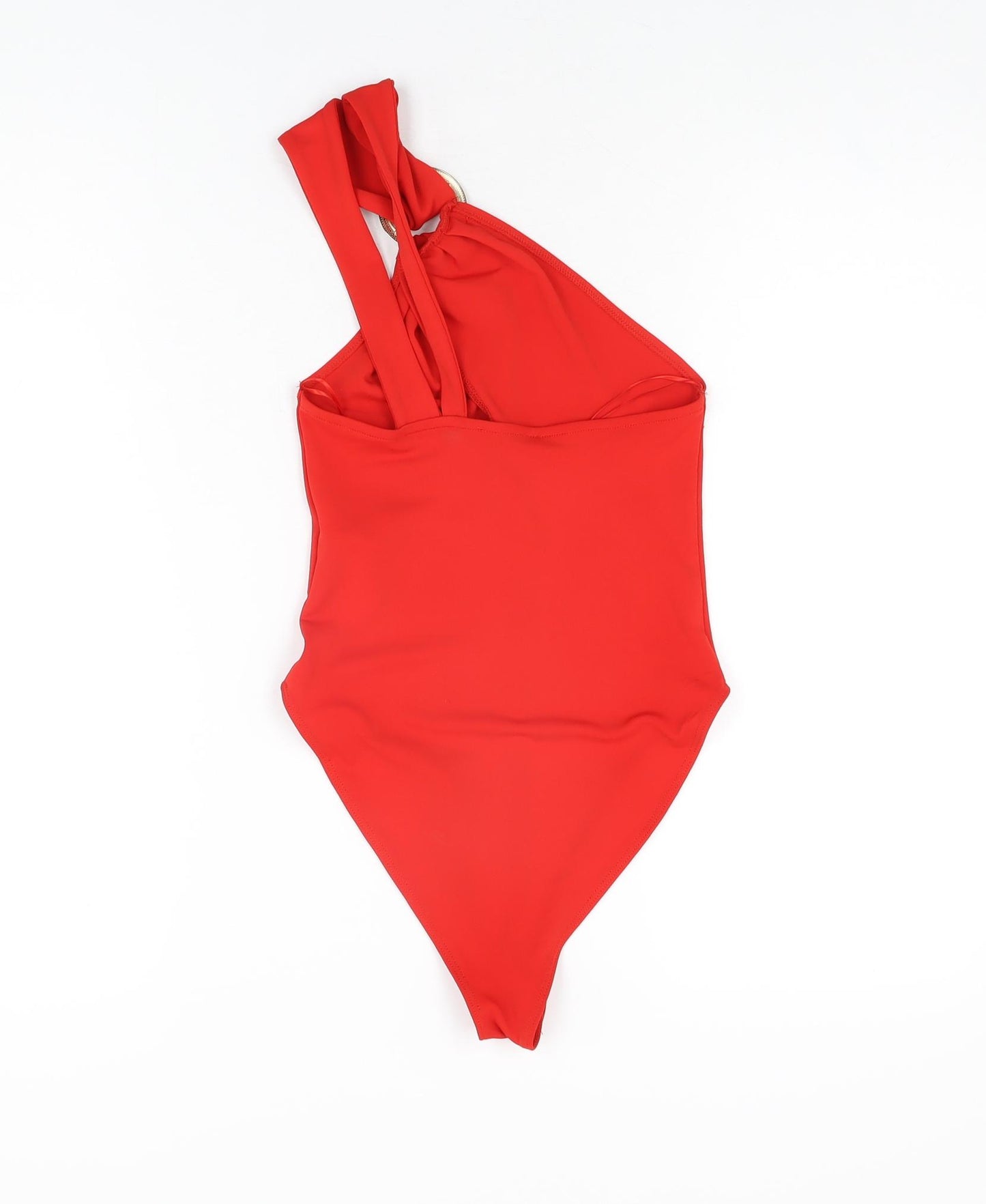 Zara Womens Red Polyester Bodysuit One-Piece Size S Snap