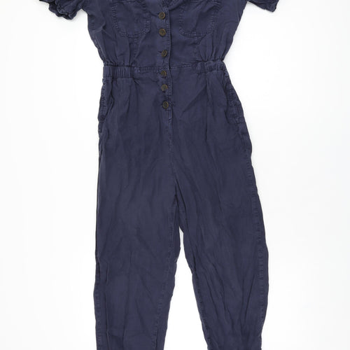 Urban Outfitters Womens Blue Polyester Jumpsuit One-Piece Size S L26 in Button