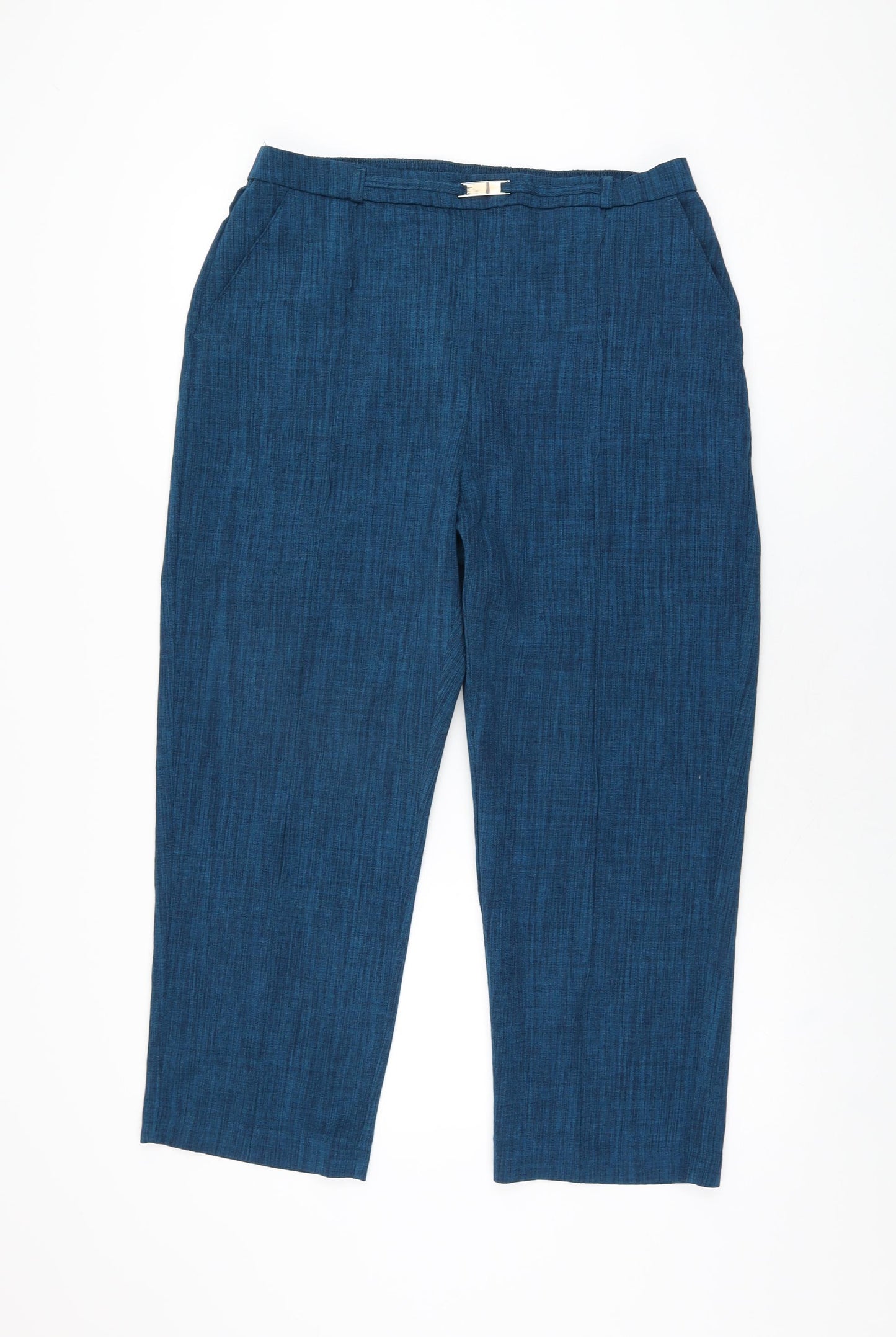 Honor Millburn Womens Blue Polyester Trousers Size 16 L24.5 in Regular