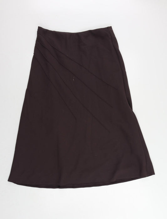 Marks and Spencer Womens Purple Polyester A-Line Skirt Size 16 - Elastic Waist