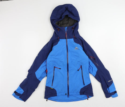 Mountain Equipment Womens Blue Ski Jacket Jacket Size 8 Zip - Technical Waterproof Windproof Hooded