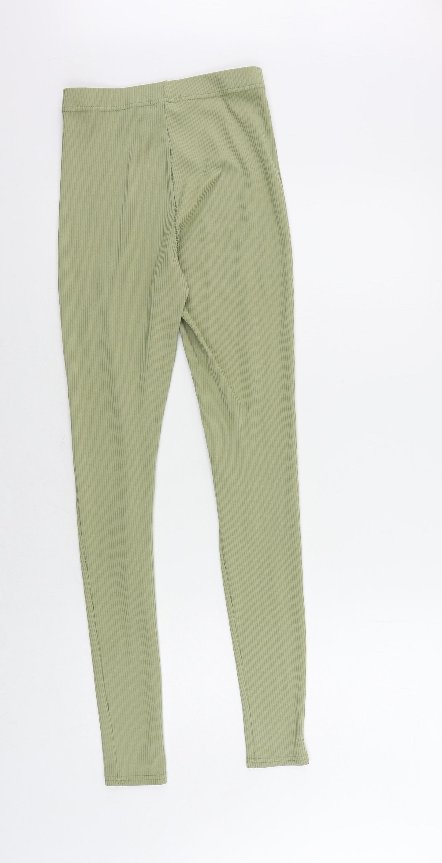 Topshop Womens Green Polyester Capri Leggings Size 8 L30 in - Elastic Waist