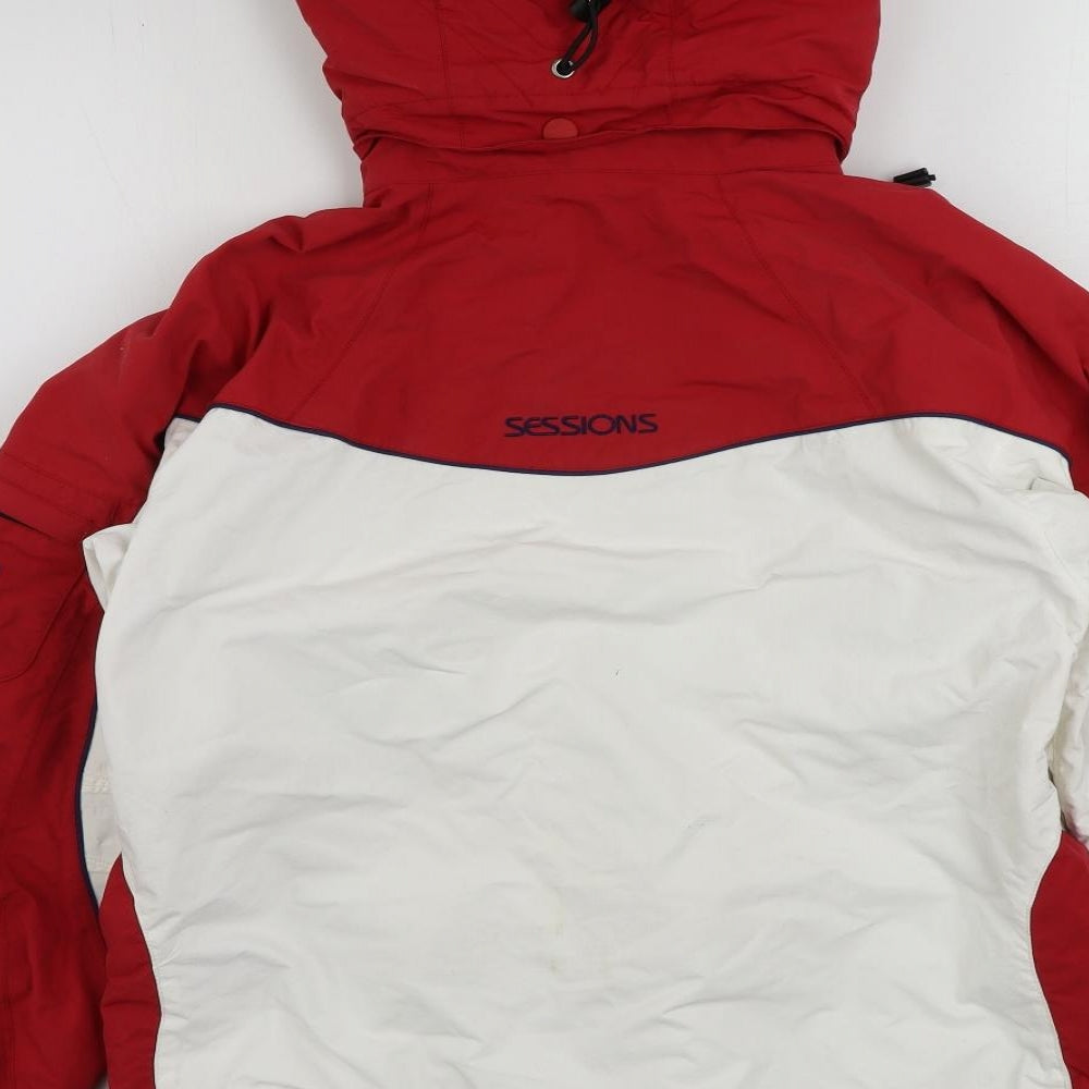 Sessions Womens Red Ski Jacket Jacket Size S Zip - Vintage Zipped Pockets Technical