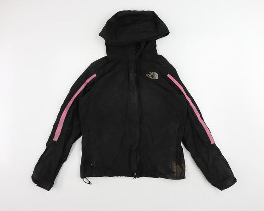 The North Face Womens Black Windbreaker Jacket Size S Zip - Vintage Logo Technical