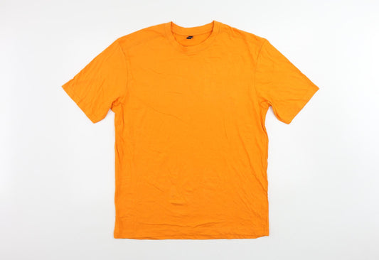 Donnay Mens Orange Cotton T-Shirt Size XL Crew Neck - Vintage