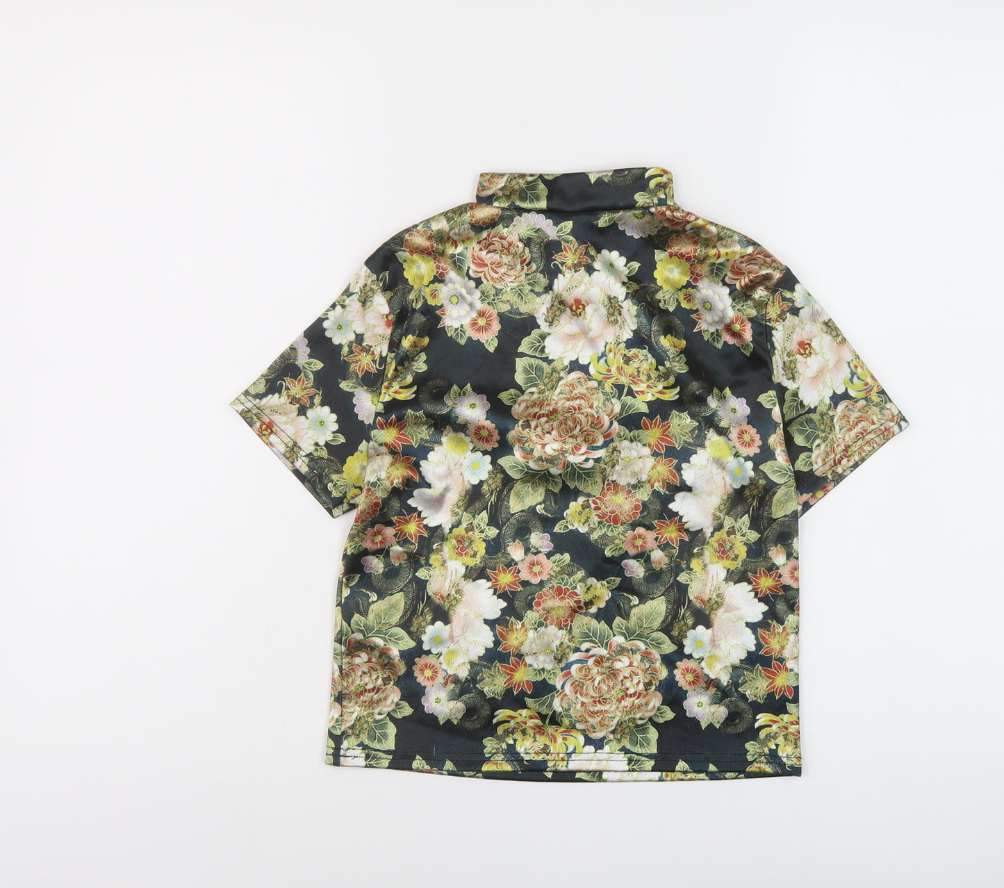 Urban Outfitters Womens Multicoloured Floral Polyester Basic Blouse Size S Mock Neck