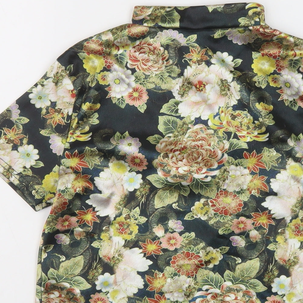 Urban Outfitters Womens Multicoloured Floral Polyester Basic Blouse Size S Mock Neck