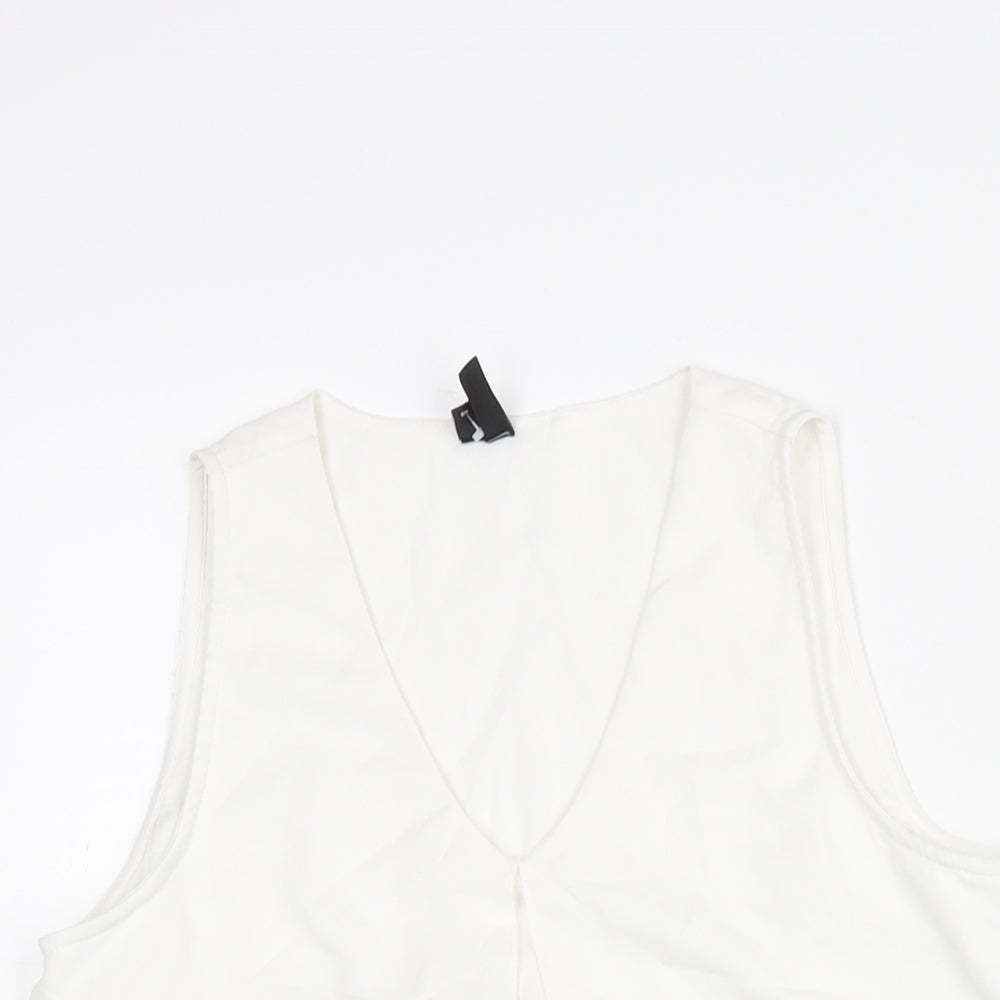 Vera Moda Womens White Polyester Camisole Blouse Size S V-Neck - Layered