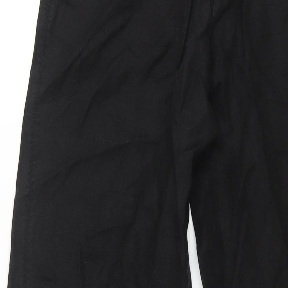 Divided by H&M Womens Black Linen Trousers Size 10 L31 in Regular Zip