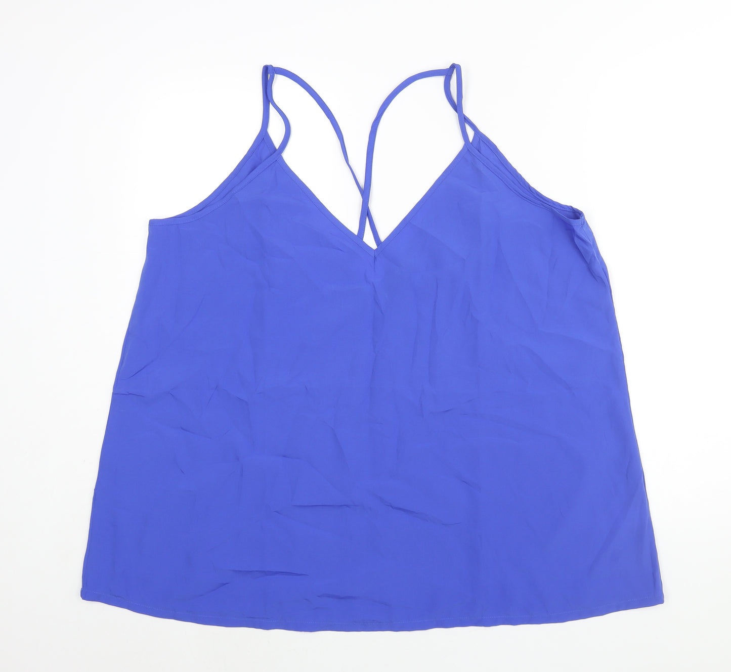 BeYou Womens Blue Polyester Camisole Blouse Size 16 V-Neck - Size 16-18