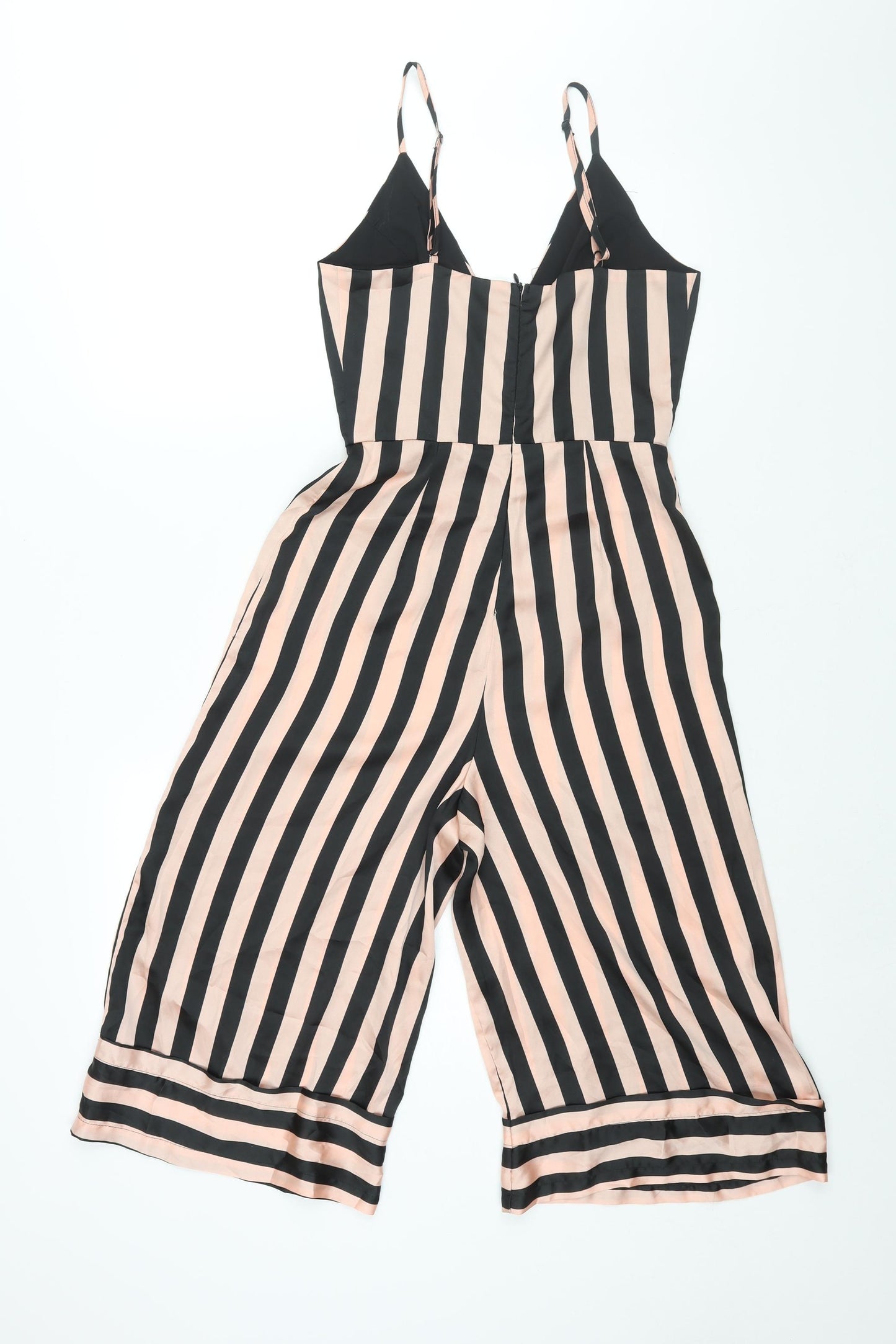 Missgudied Womens Pink Striped Polyester Jumpsuit One-Piece Size 6 L15 in Zip