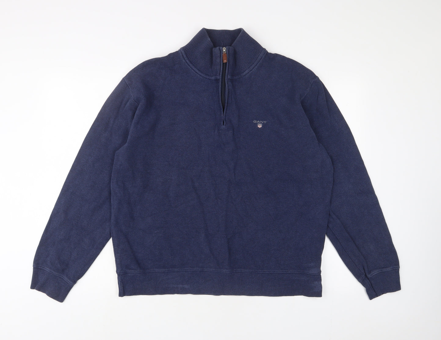 GANT Mens Blue Cotton Pullover Sweatshirt Size XL - 1/2 Zip