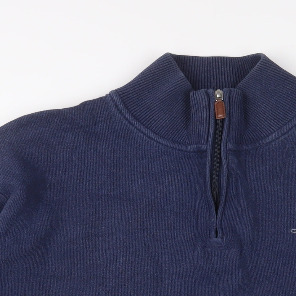 GANT Mens Blue Cotton Pullover Sweatshirt Size XL - 1/2 Zip