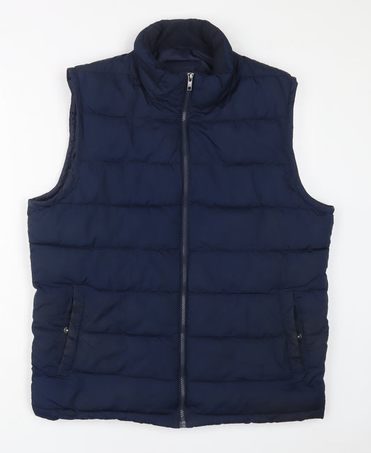 Gap Mens Blue Gilet Jacket Size M Zip - Pockets