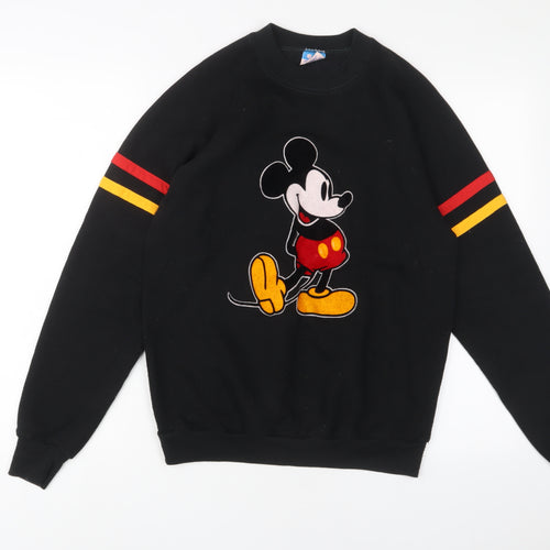 Disney Mens Black Polyester Pullover Sweatshirt Size L - Mickey Mouse