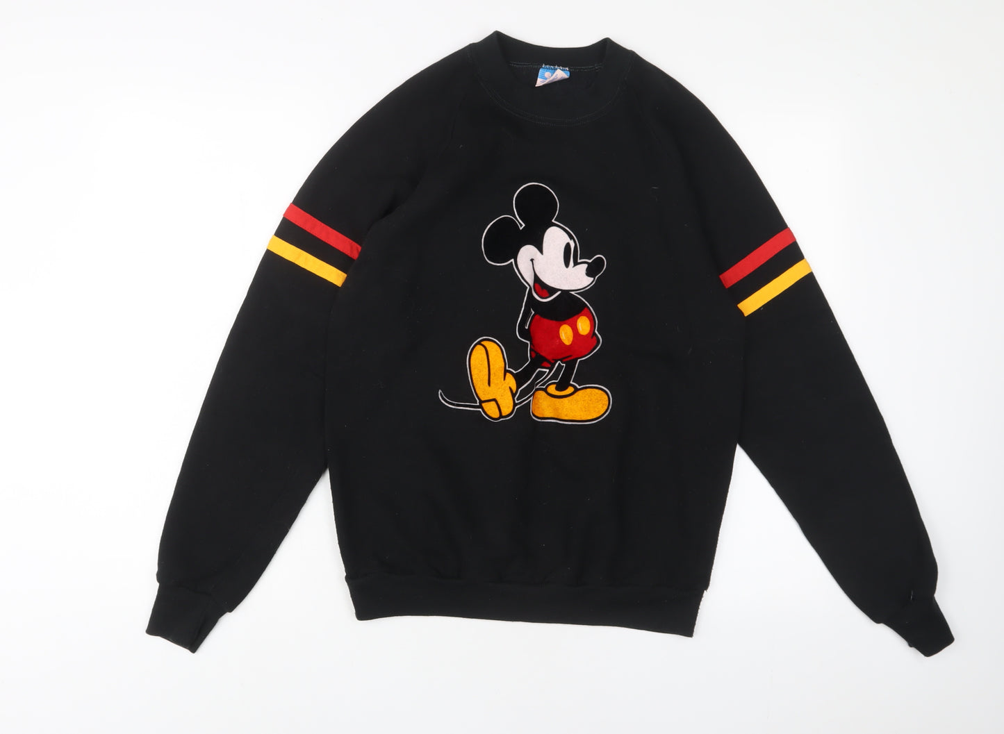 Disney Mens Black Polyester Pullover Sweatshirt Size L - Mickey Mouse