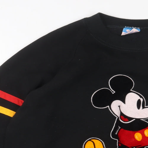 Disney Mens Black Polyester Pullover Sweatshirt Size L - Mickey Mouse