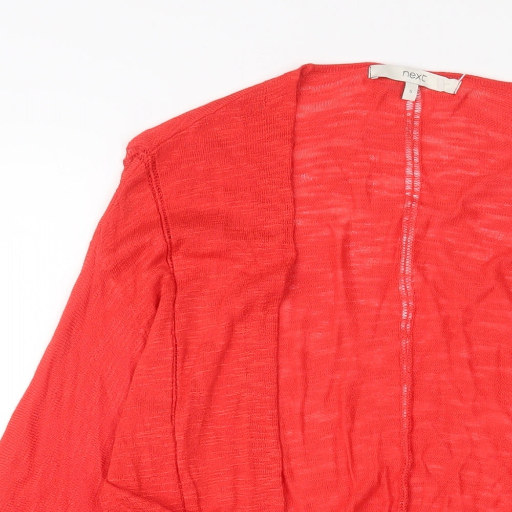 NEXT Womens Red V-Neck Viscose Cardigan Jumper Size S