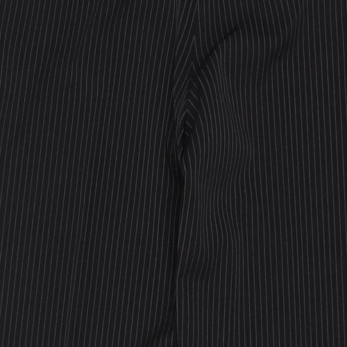 South Womens Black Striped Polyester Trousers Size 18 L30 in Regular Button