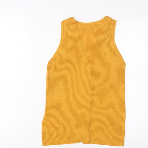 NEXT Womens Yellow V-Neck Viscose Cardigan Jumper Size 12