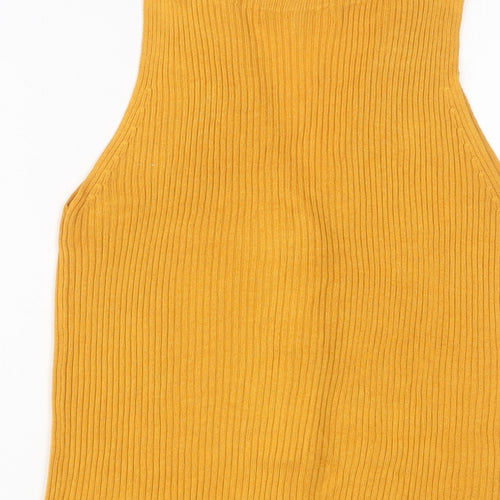 NEXT Womens Yellow V-Neck Viscose Cardigan Jumper Size 12