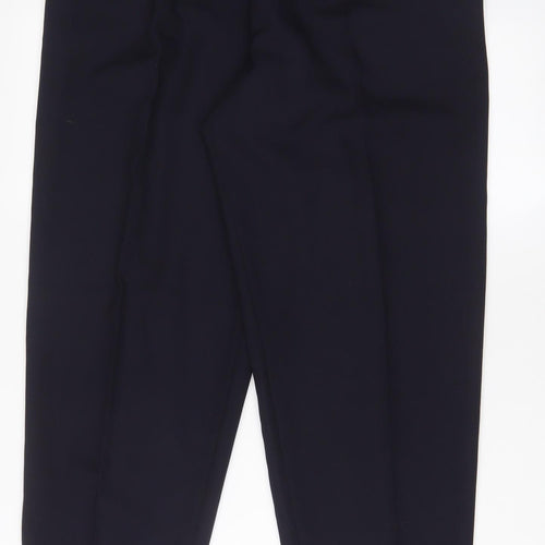 Marks and Spencer Womens Blue Polyester Trousers Size 16 L28 in Regular Zip