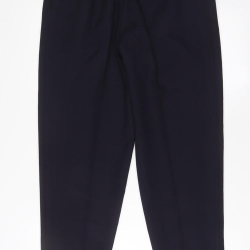 Marks and Spencer Womens Blue Polyester Trousers Size 16 L28 in Regular Zip