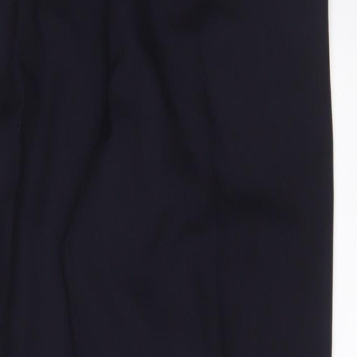 Marks and Spencer Womens Blue Polyester Trousers Size 16 L28 in Regular Zip