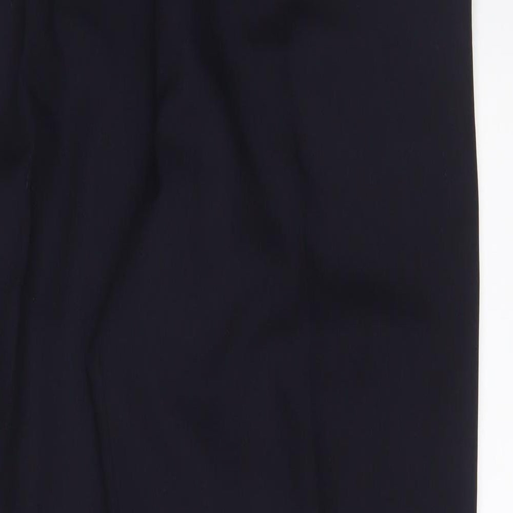 Marks and Spencer Womens Blue Polyester Trousers Size 16 L28 in Regular Zip