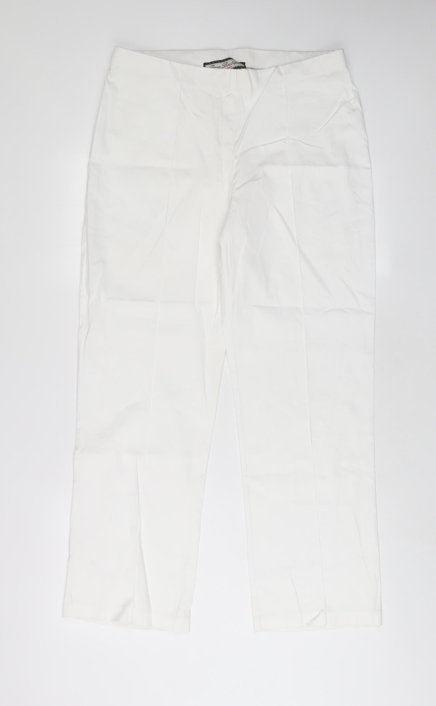 Paco Boutique Womens White Cotton Trousers Size 14 L30 in Regular