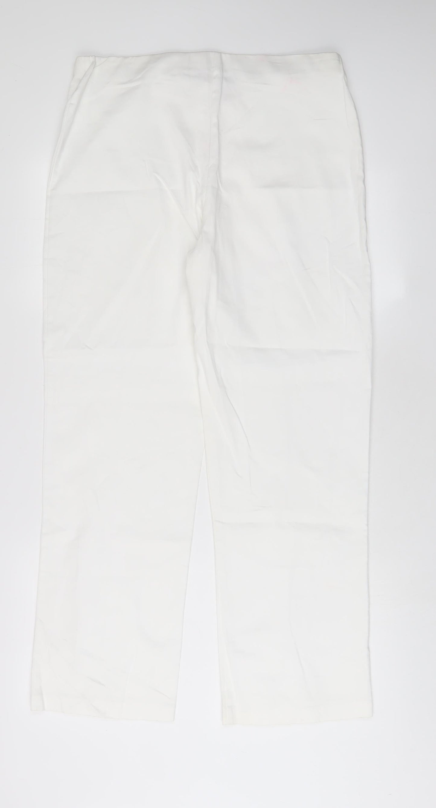 Paco Boutique Womens White Cotton Trousers Size 14 L30 in Regular