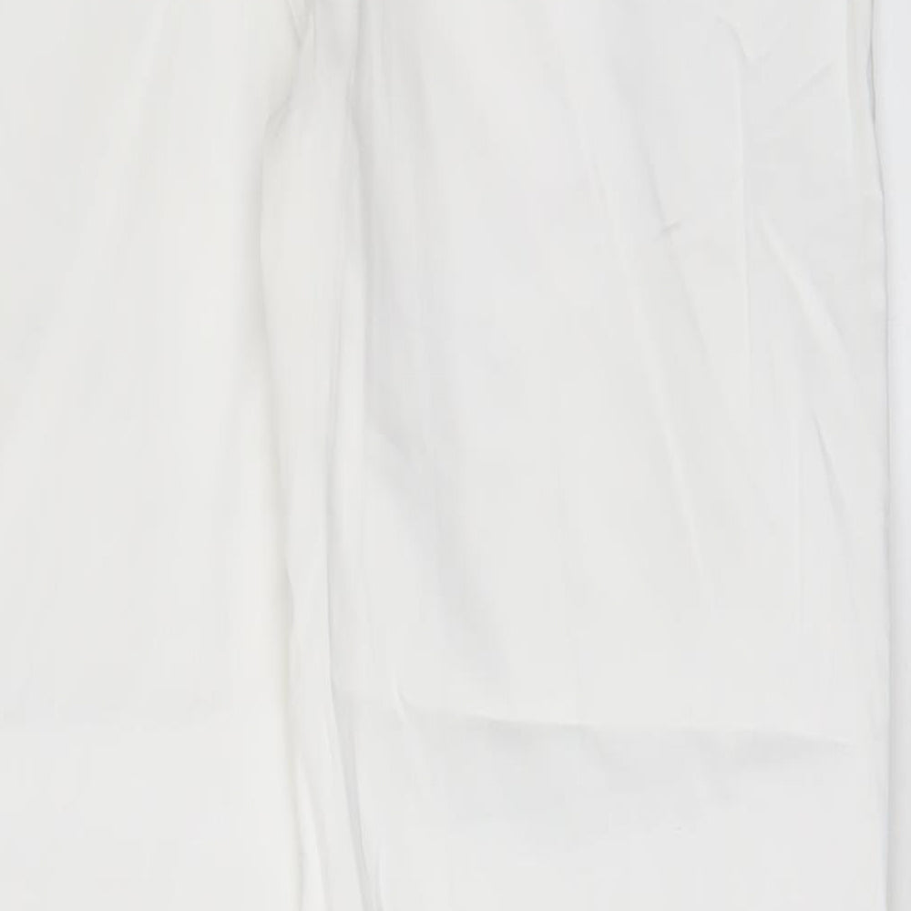 Paco Boutique Womens White Cotton Trousers Size 14 L30 in Regular