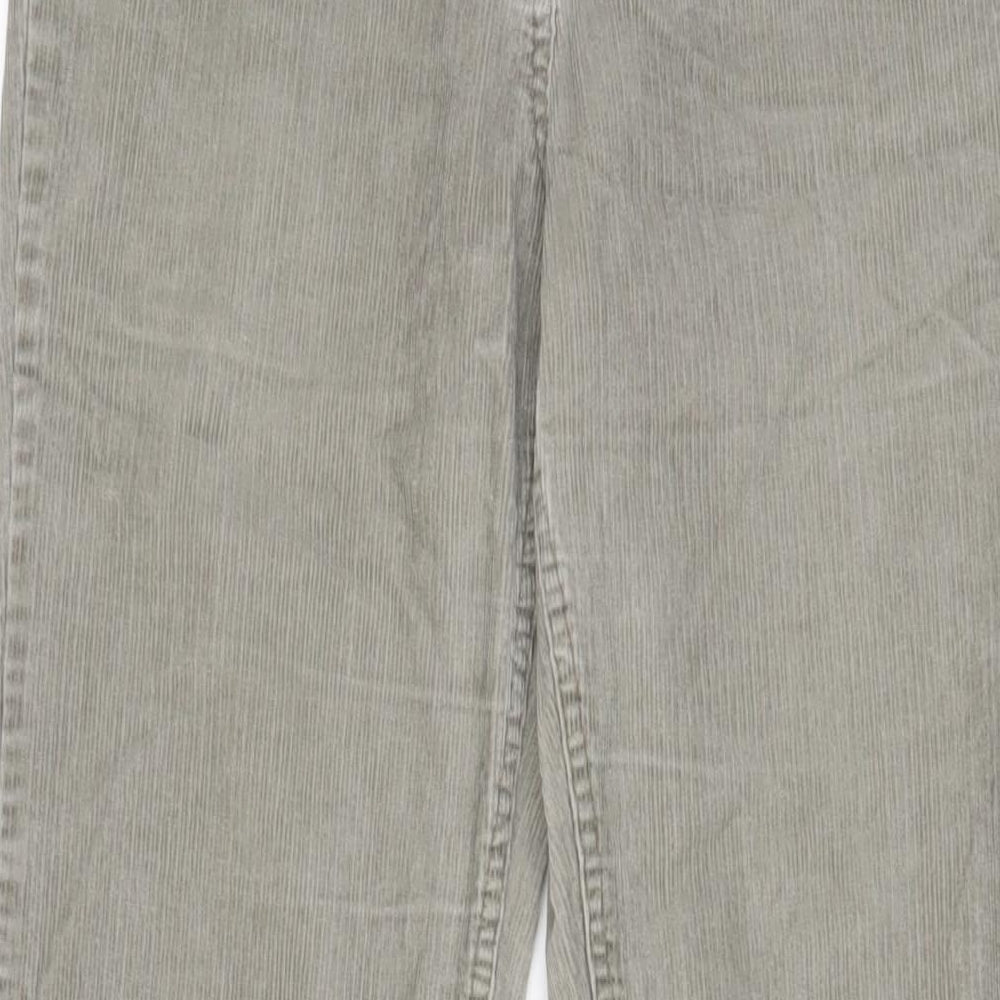 Monsoon Womens Grey Cotton Trousers Size 10 L30 in Regular Zip