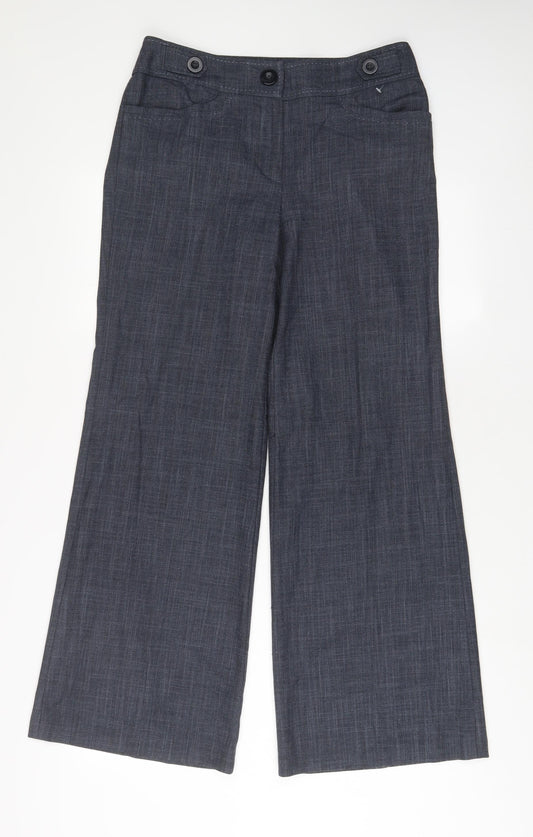 NEXT Womens Blue Polyester Trousers Size 10 L31 in Regular Zip