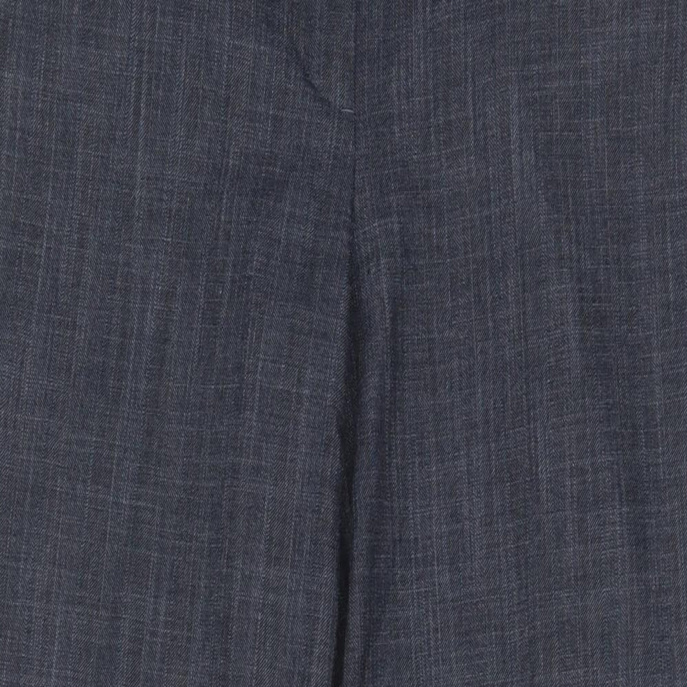 NEXT Womens Blue Polyester Trousers Size 10 L31 in Regular Zip