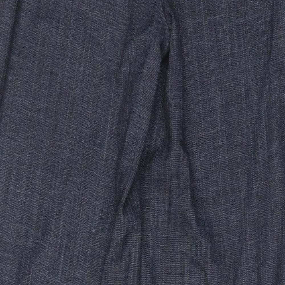 NEXT Womens Blue Polyester Trousers Size 10 L31 in Regular Zip