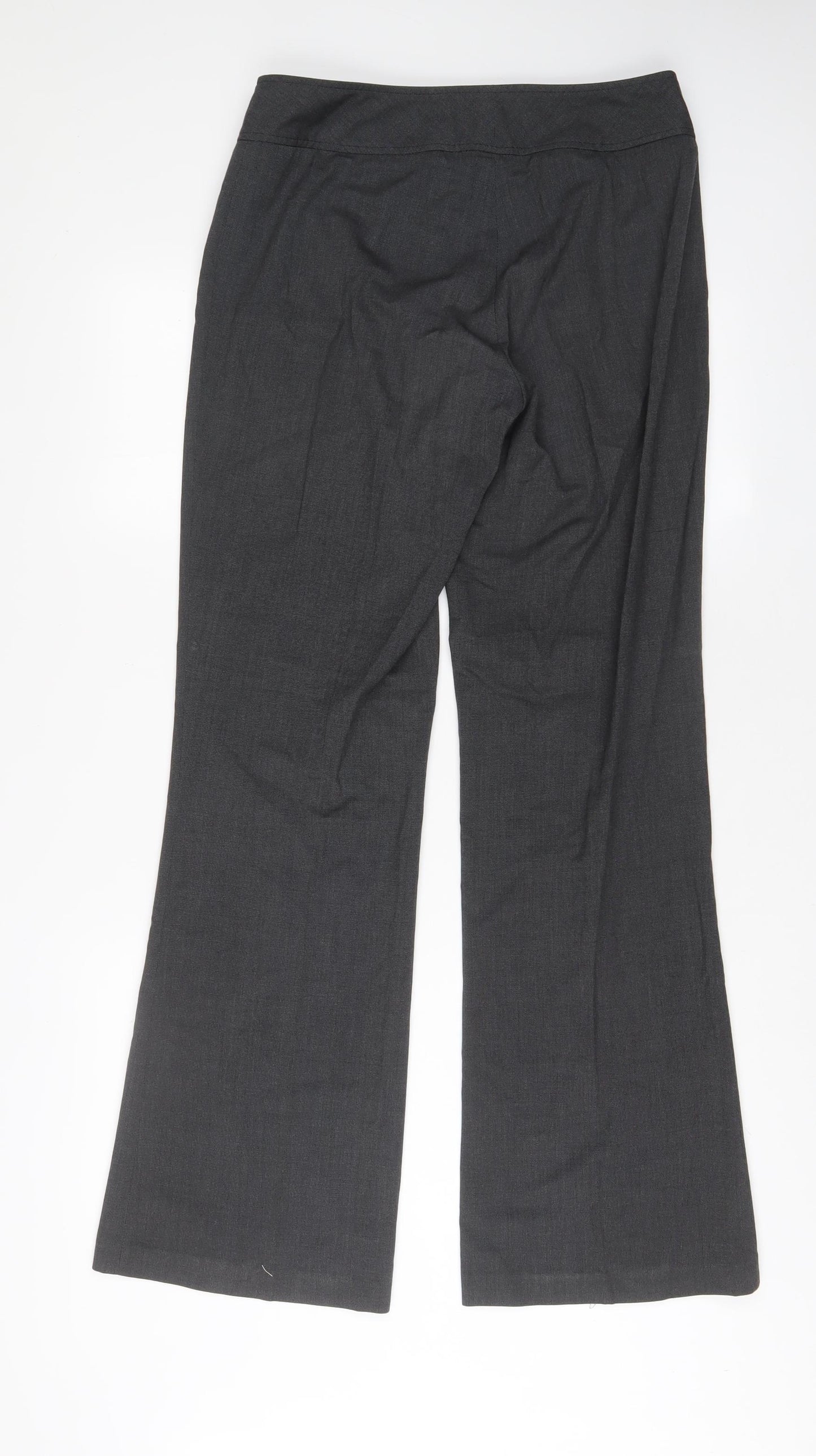 NEXT Womens Grey Polyester Trousers Size 10 L33 in Regular Zip